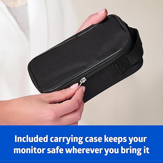Medline Bluetooth Blood Pressure Monitor, Attached Universal Upper Arm Cuff, Digital LCD Display, Medline Health App Integration, Store Up to 120 Readings, Charger Cable and Carrying Case Included
