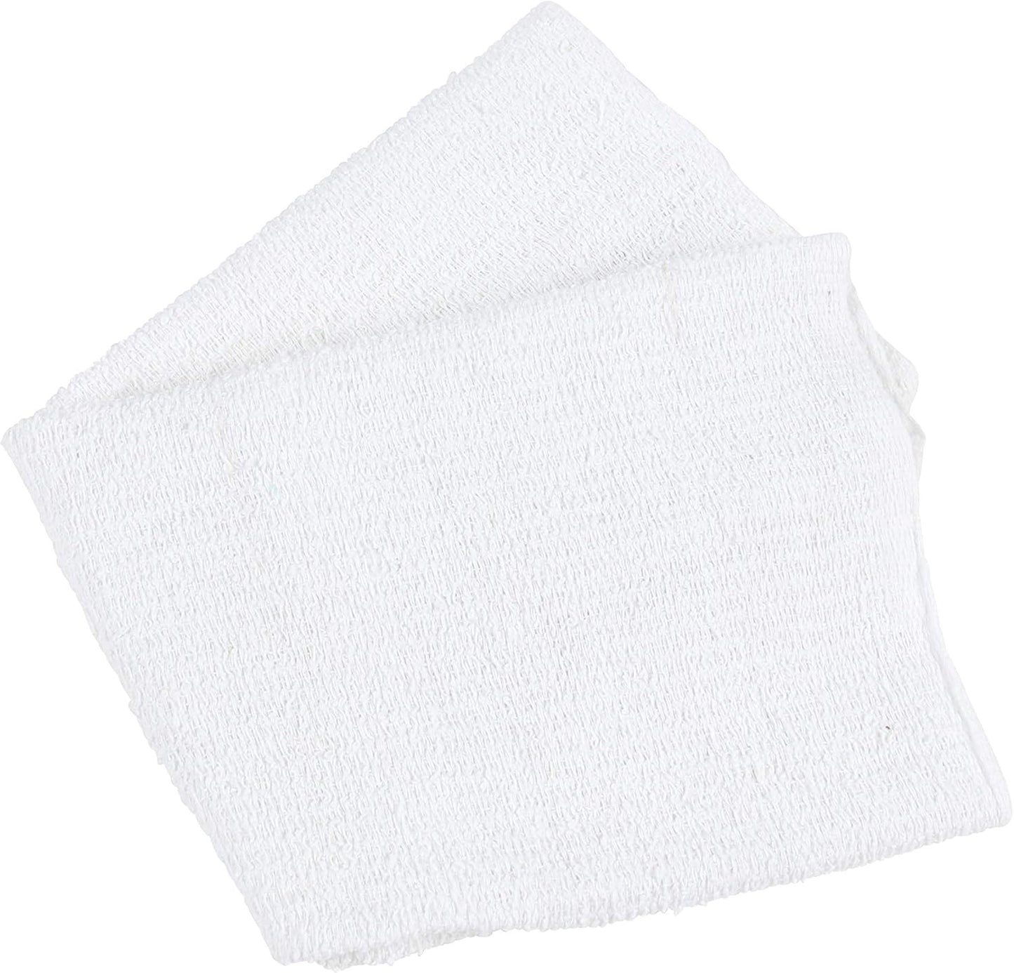 Arkwright Qwick Wick Bar Mop Towels - (Pack of 12) 100% Cotton Quick Dry Dishcloths, Super Absorbent Multipurpose Cleaning Rags for Restaurants, Kitchen, Bathroom, Hotel, 16 x 19 in, Solid White