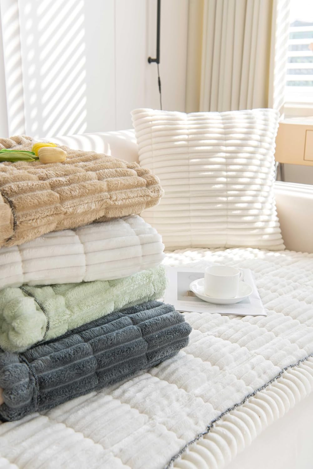 OTOB Couch Cover for Dogs Washable, Non Slip Funny Pet Couch Covers Sofa Slipcovers Cushion Mat, Plush Soft Cozy Pet Friendly Furniture Protector, All Seasons (Matcha Green, 23.6" x 47.2")