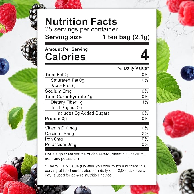 Total Tea Slimming Detox Tea for a Healthy Weight Support - Caffeine Free - Herbal Tea with Chamomile, Hibiscus, Ginger Root for Colon Cleanse - Natural Mint Tea for Digestive Health