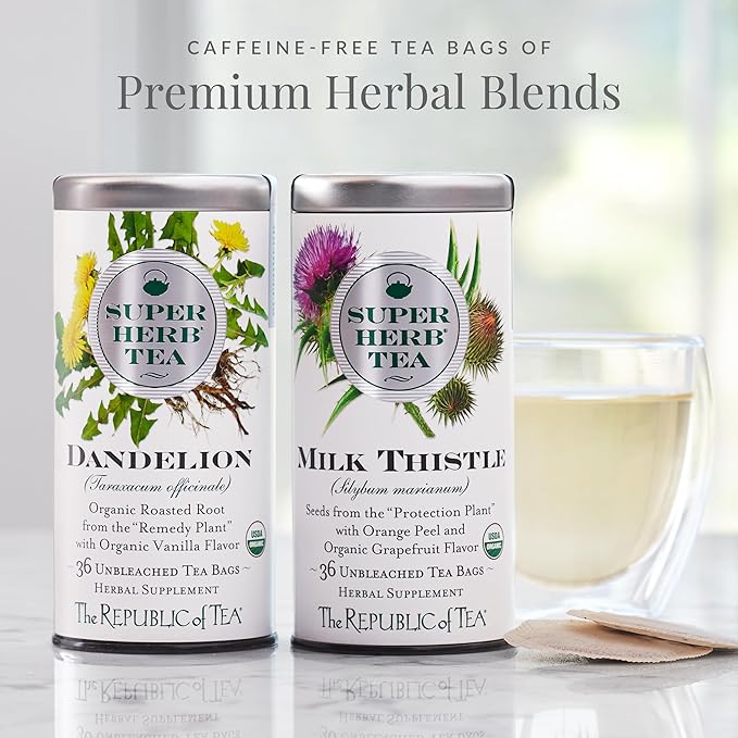 The Republic of Tea — Organic Moringa SuperHerb Tea Tin, 36 Herbal Tea Bags, Naturally Caffeine-Free