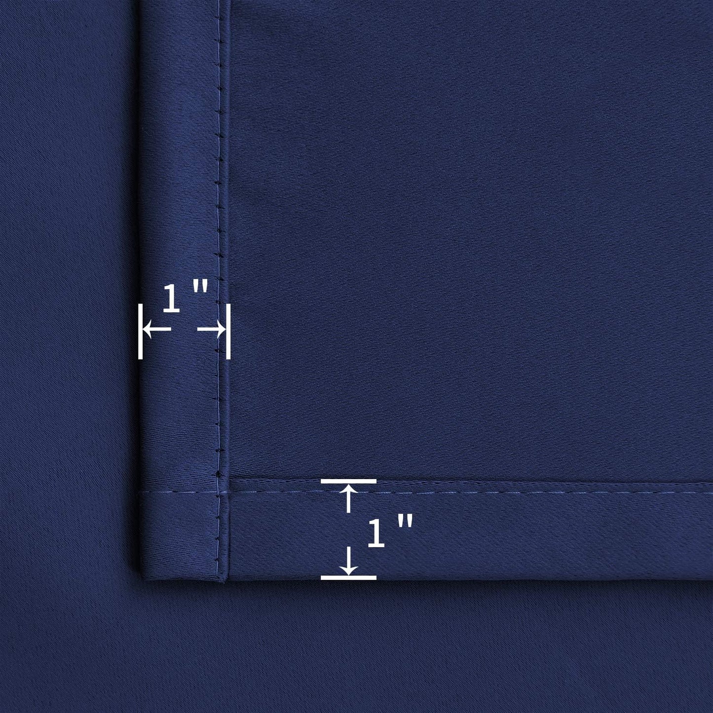 BGment Rod Pocket Blackout Curtains for Bedroom - Thermal Insulated 70 Inches Width Room Darkening Curtain for Living Room, 70 x 63 Inch, 2 Panels, Navy Blue