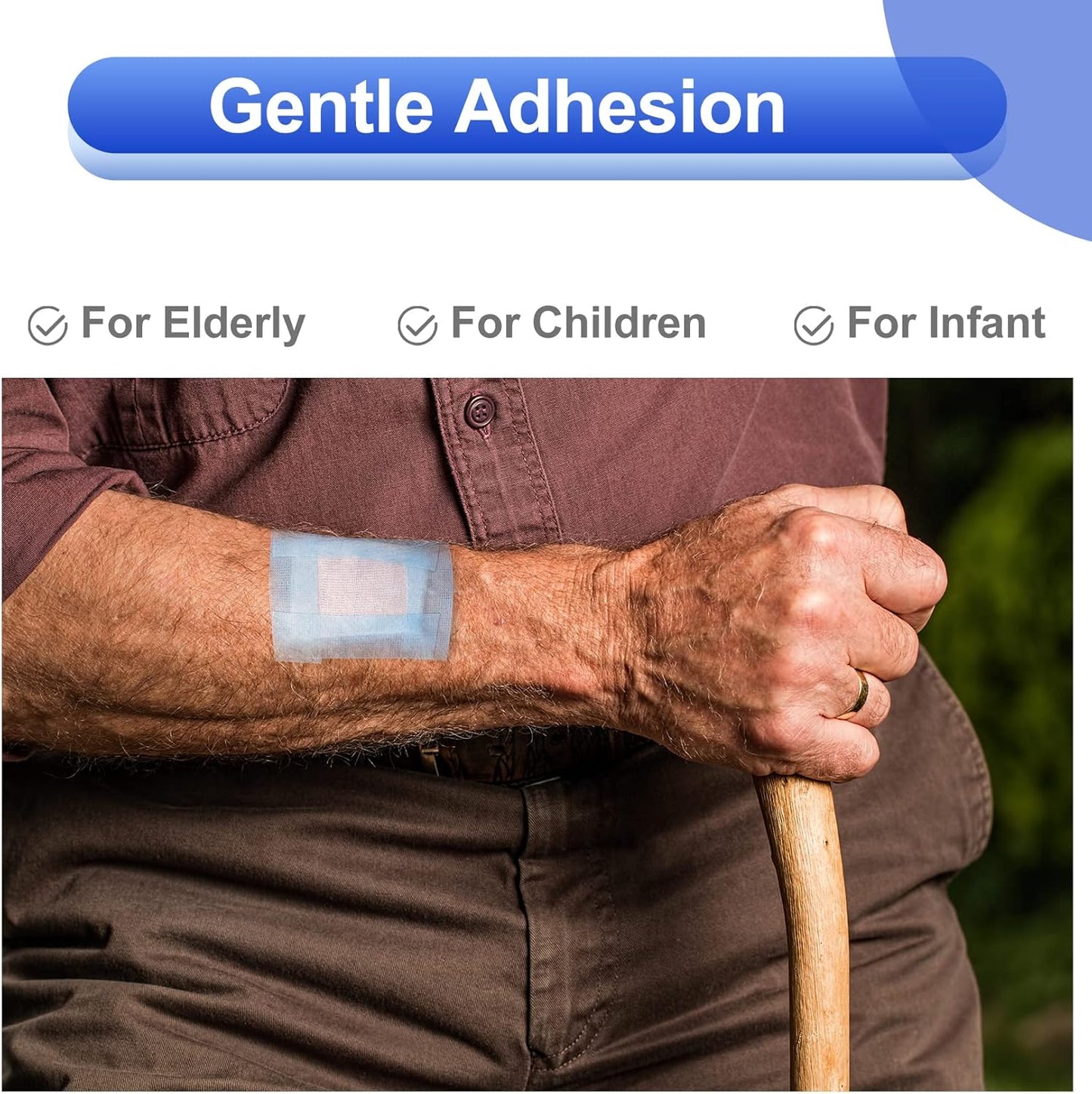 4 Rolls Silicone Sensitive Skin Tape 1"x 4 Yard, Repositionable Medical Tape for Waterproof, Easy to Remove, Blue Lash Tape Non-Woven Silicone Roll Tape for Wound Care