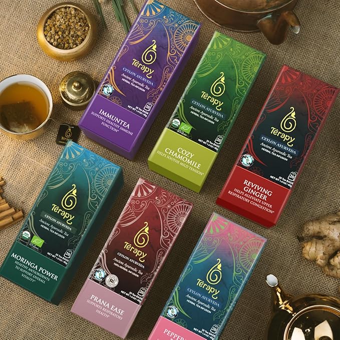 Térapy Ceylon ImmunTea Ayurvedic Tea | All Natural Herbal Ingredients | 20 Count Individually Wrapped Tea bags | Helps boost your immunity naturally