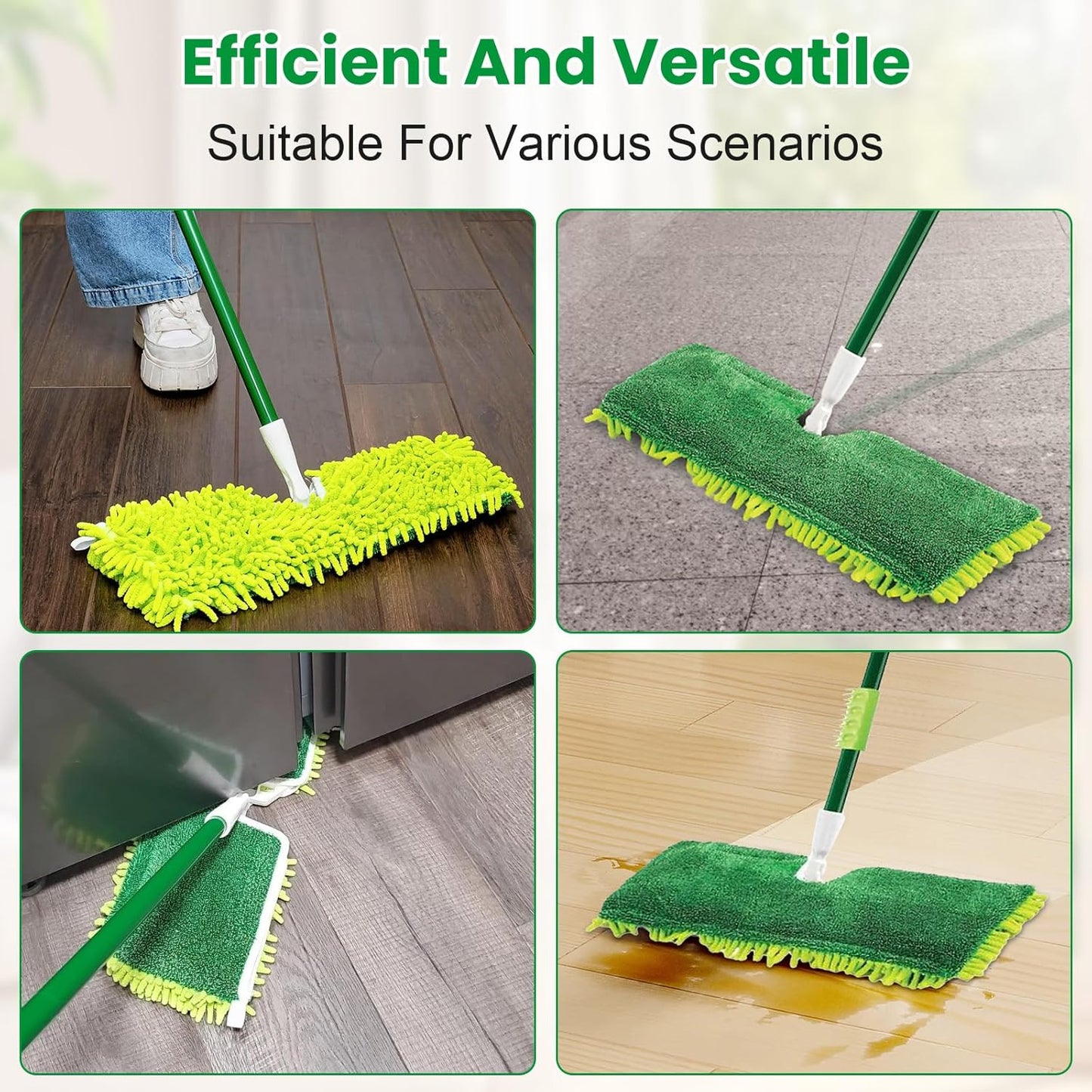 3 Pack Mop Head Replacement for Libman 18" 2-Sided Microfiber Dust Mop, Washable & Reusable Mop Pad Refills for Libman Flat Mop for Indoor & Outdoor Flooring, Bedrooms, Kitchens, Living Rooms