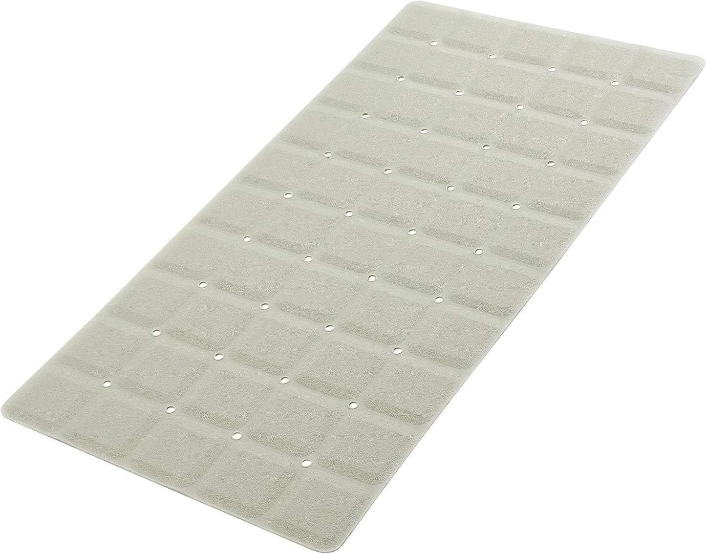 Foldable Silicone Bathtub Mat: Jumbo Size Heavy Duty Safety Bath Mat for Tub Without Suction Cups Non Slip Bath & Shower Mat for Textured, Reglazed, Refinished Tub (Beige, 35.8 x 17.7)