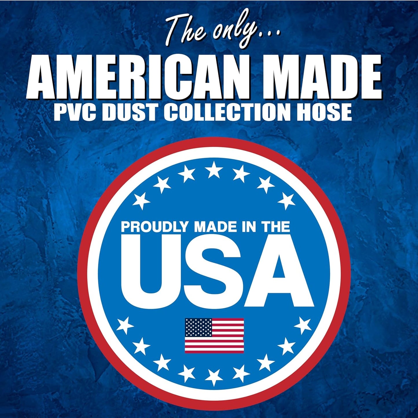 PVC Dust Collection Hose w/4 Thumbscrew Clamps, Puncture Resistant, Carbon Steel Wire, Clear Flexible PVC Dust Collector Hose, Proudly Made in USA (2 1/2" x 10')