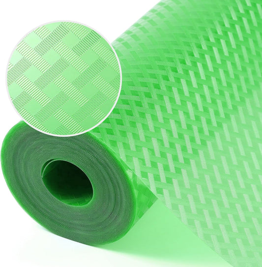 Green Fridge Liner Shelf Liners for Kitchen Cabinet Refrigerator Liners Waterproof & Oil-Proof Kitchen Cupboard Liner Non Adhesive Drawer Mats EVA Material for Shelves 17.5 x 393.7 Inches