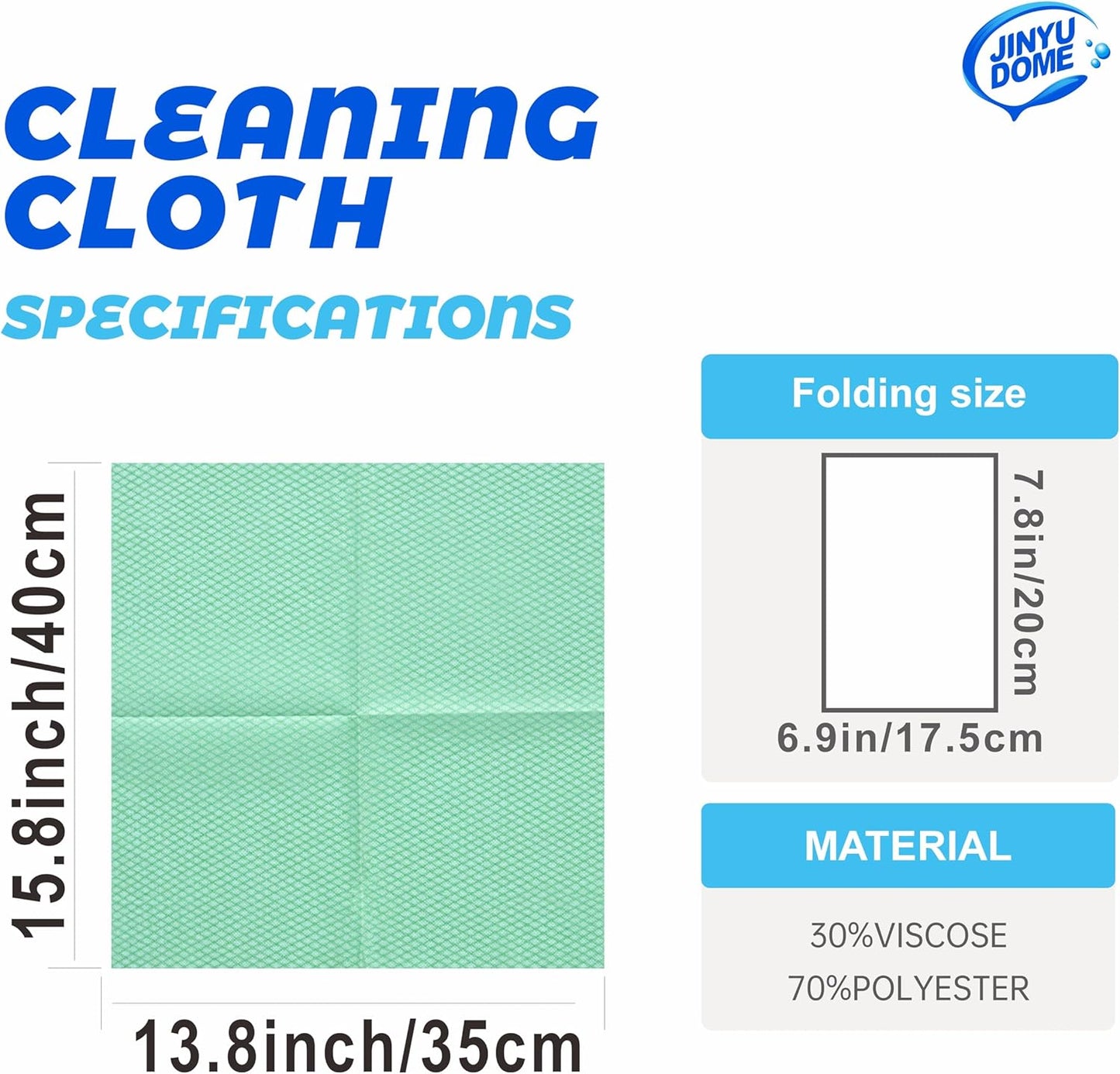 Reusable Kitchen Cleaning Cloths Dish Towels Dish Cloth Handi Wipe Reusable Cloths for Kitchen, Bathroom, Household Cleaning 100Pack Blue (Green 100 Pack)