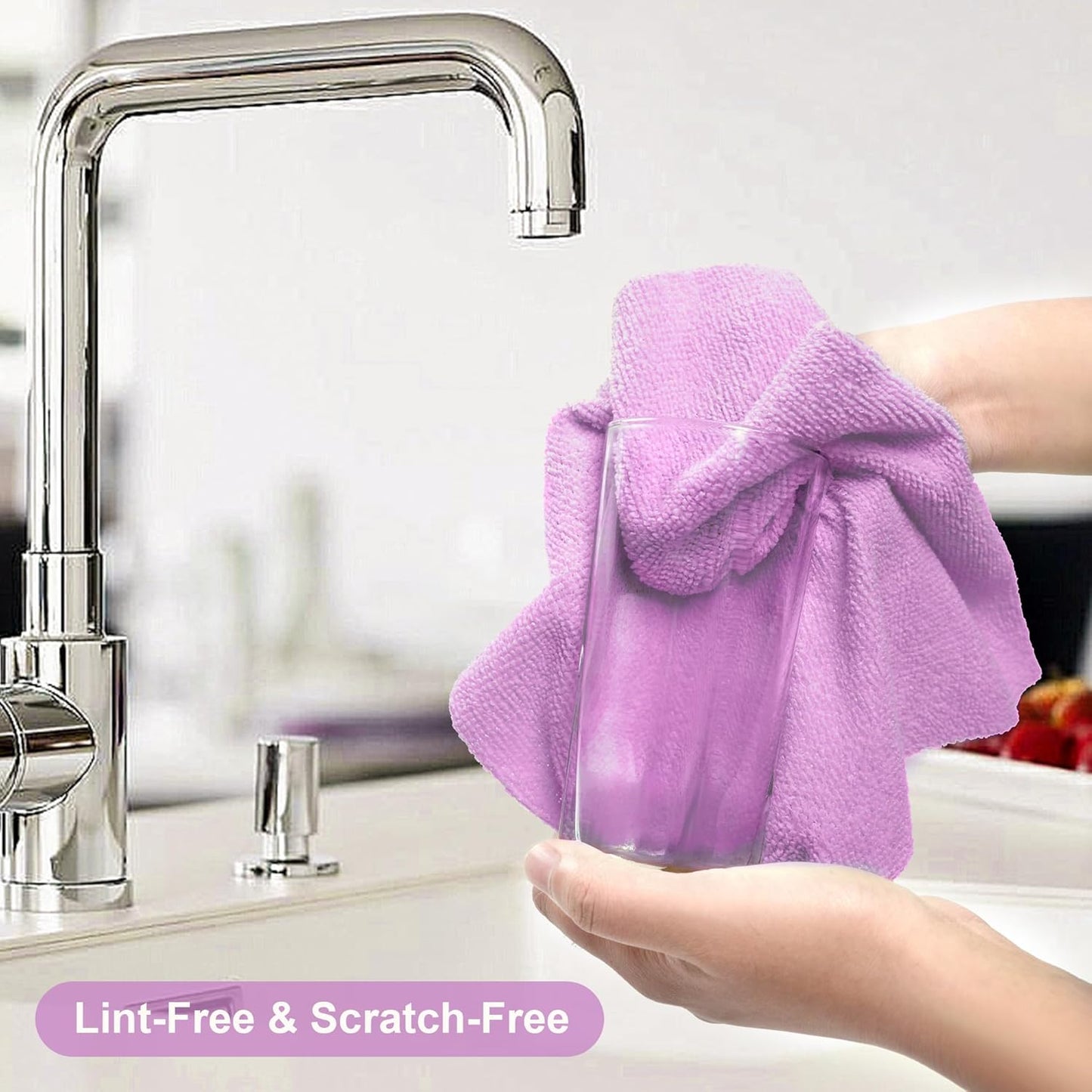 LIVOS Microfiber Cleaning Cloth Roll - 80 Pack, Reusable Paper Towels Purple Tear Away Towels, Microfiber Towels for Cars, Super Absorbent Lint Free Cleaning Rags for House,Kitchen,Window-11.5"x11.5"