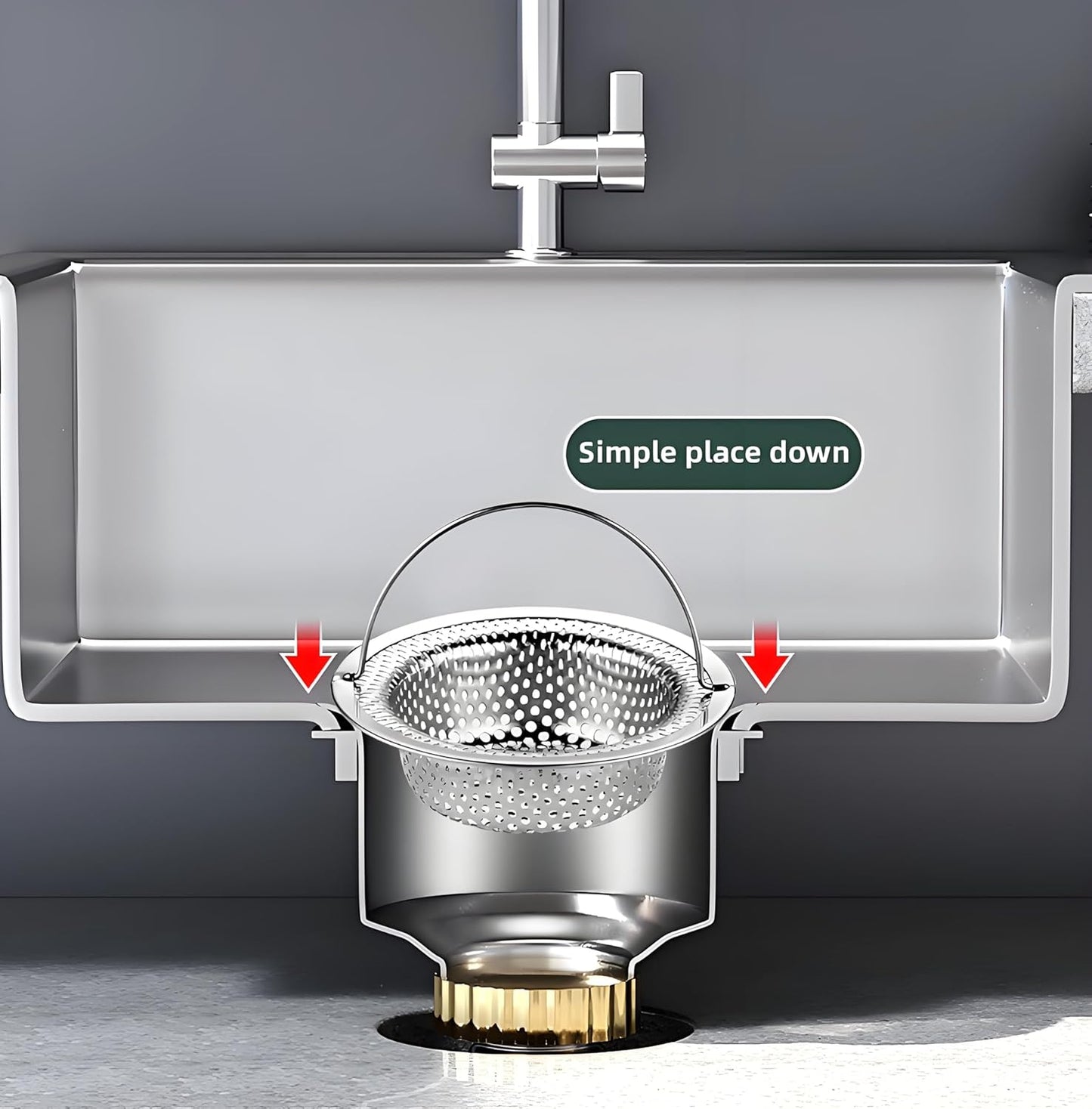 2 Pack Stainless Steel Sink Strainer Basket, Fine Mesh Drain Protector for Kitchen, Anti-Clog Rustproof Design, Dishwasher Safe Heavy Duty