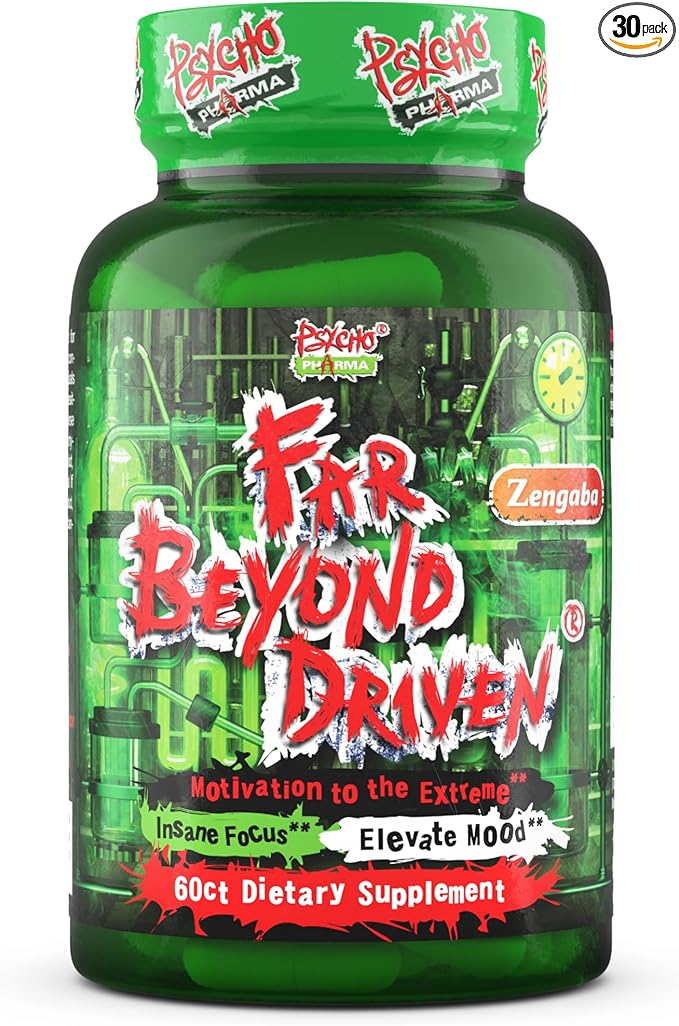 Psycho Pharma Far Beyond Driven, for Increased Energy to Burn with Improved Focus, Positive Mood.