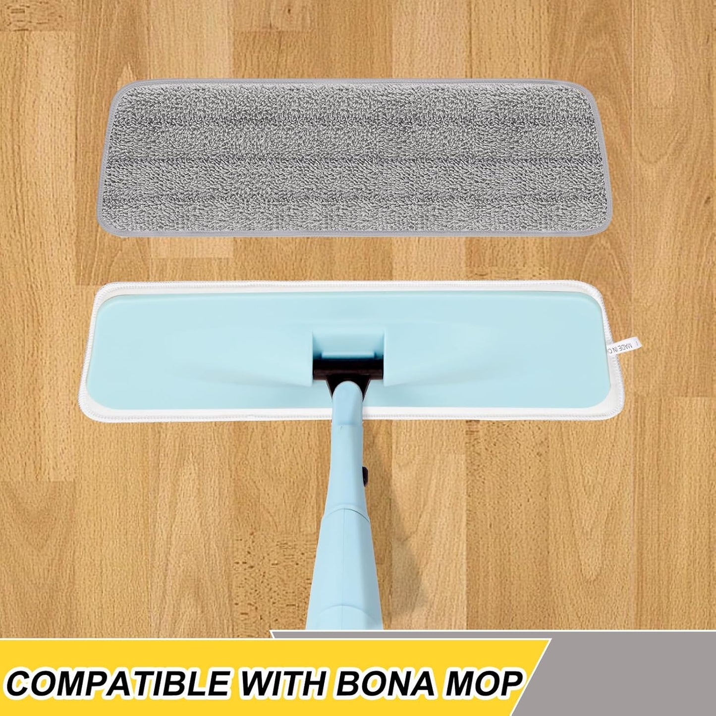 16.5 Inch Reusable Mop Pads Microfiber Spray Mop Replacement Heads for Wet/Dry Mops Compatible with Bona Floor Care System (6 Pack)