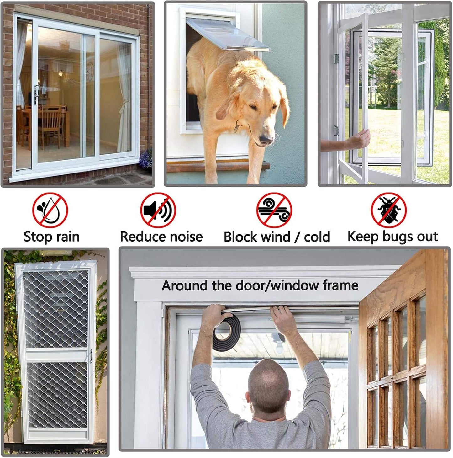 Weather Stripping Brush for Sliding Windows/Doors Frame Side,Pile Self Adhesive Weatherstrip Seal Strip Sealer Draft Stoppers (32ft x11/32 Backing x 9/16 Brush inch, Grey)