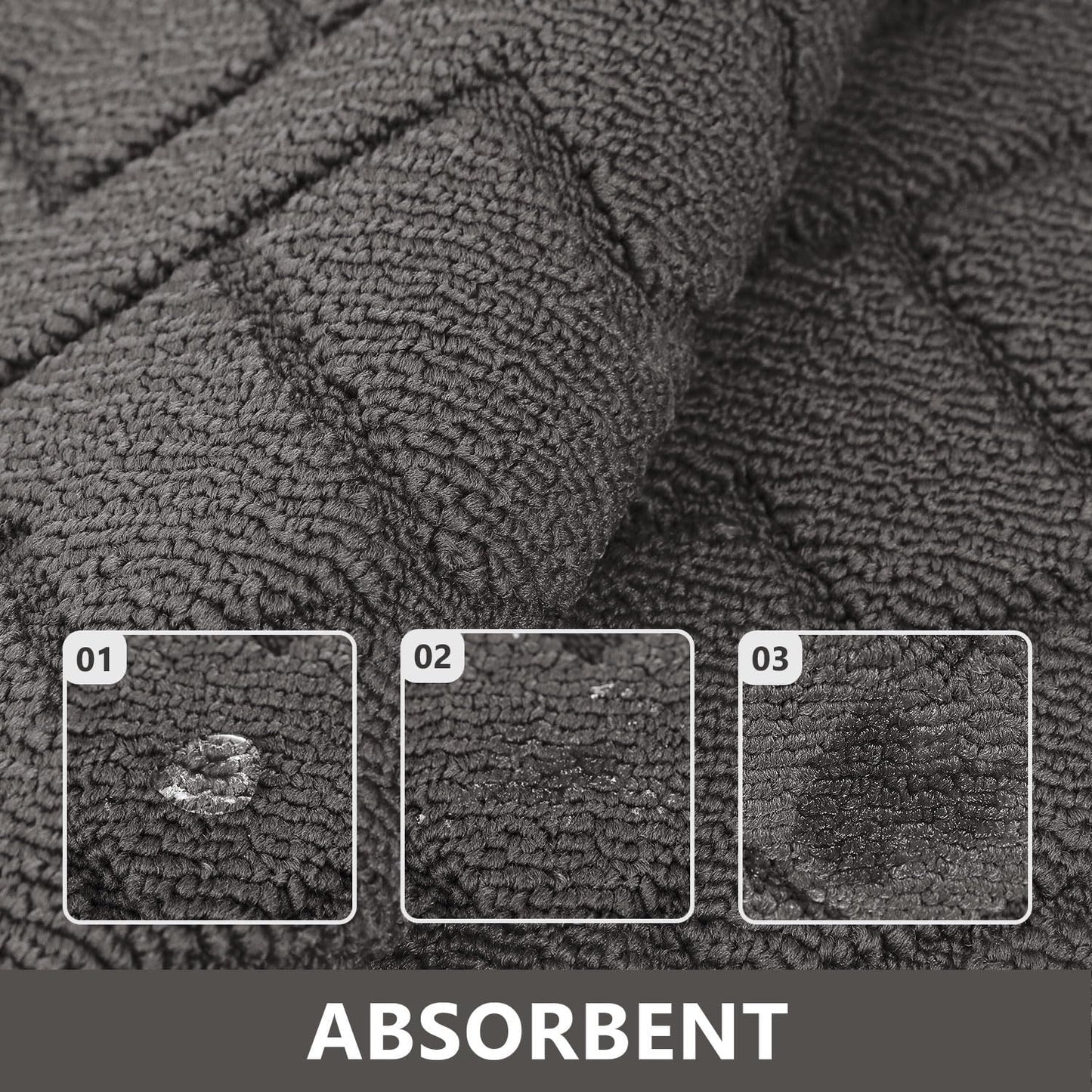 hicorfe Indoor Doormat,Front Back Door Mat Rubber Backing Non Slip Door Mats 20"x59" Absorbent Resist Dirt Entrance Doormat Inside Floor Mats Entryway Washable Low-Profile for Patio,Garden（Grey）