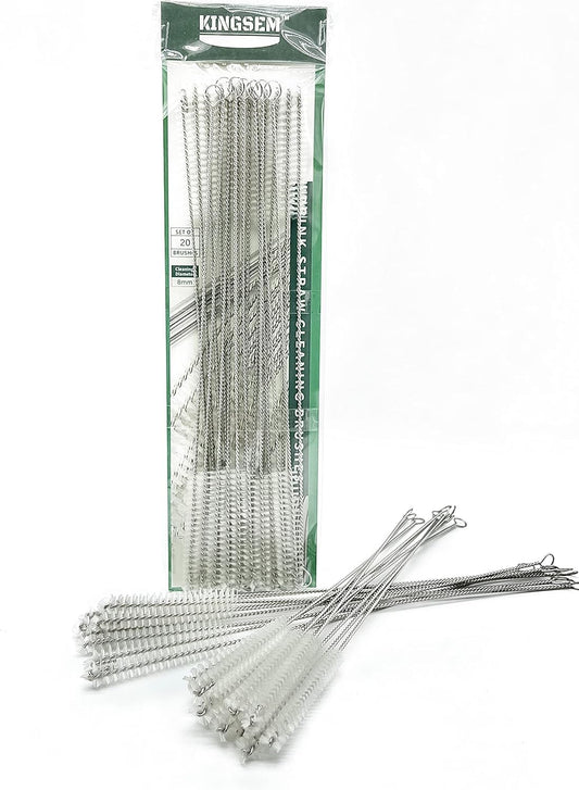 20PCS Straw Cleaner Brush kit, Straw Brush of 8mm-10.6 inch for Water Bottle Sippy Cup with Straw, Glass Straw,Piper Cleaning, Tubes Cleaning Like Filter and Sink Drain Hair Remover