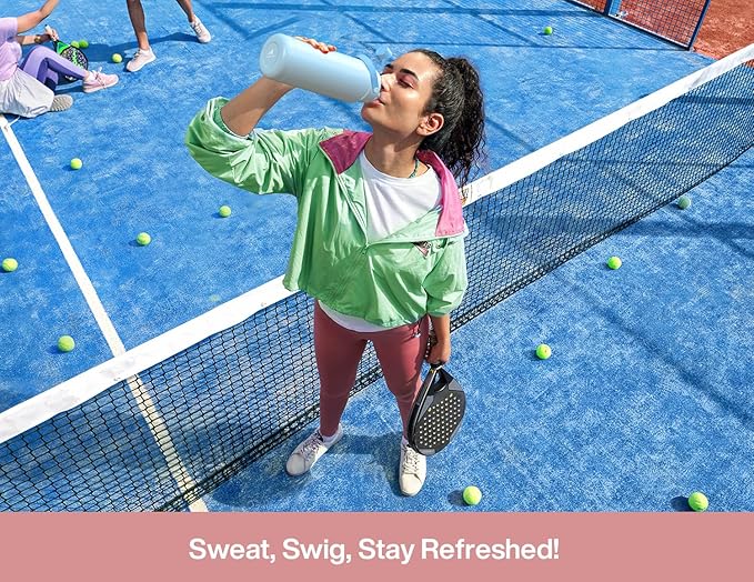 32 oz Insulated Water Bottle with 2-in-1 Straw and Spout Lid, Keep Cold 24H, Leak-Proof, BPA-Free, Double Wall Stainless Steel Water Bottle for Sports, Gym, Travel, and School (Cotton Candy)
