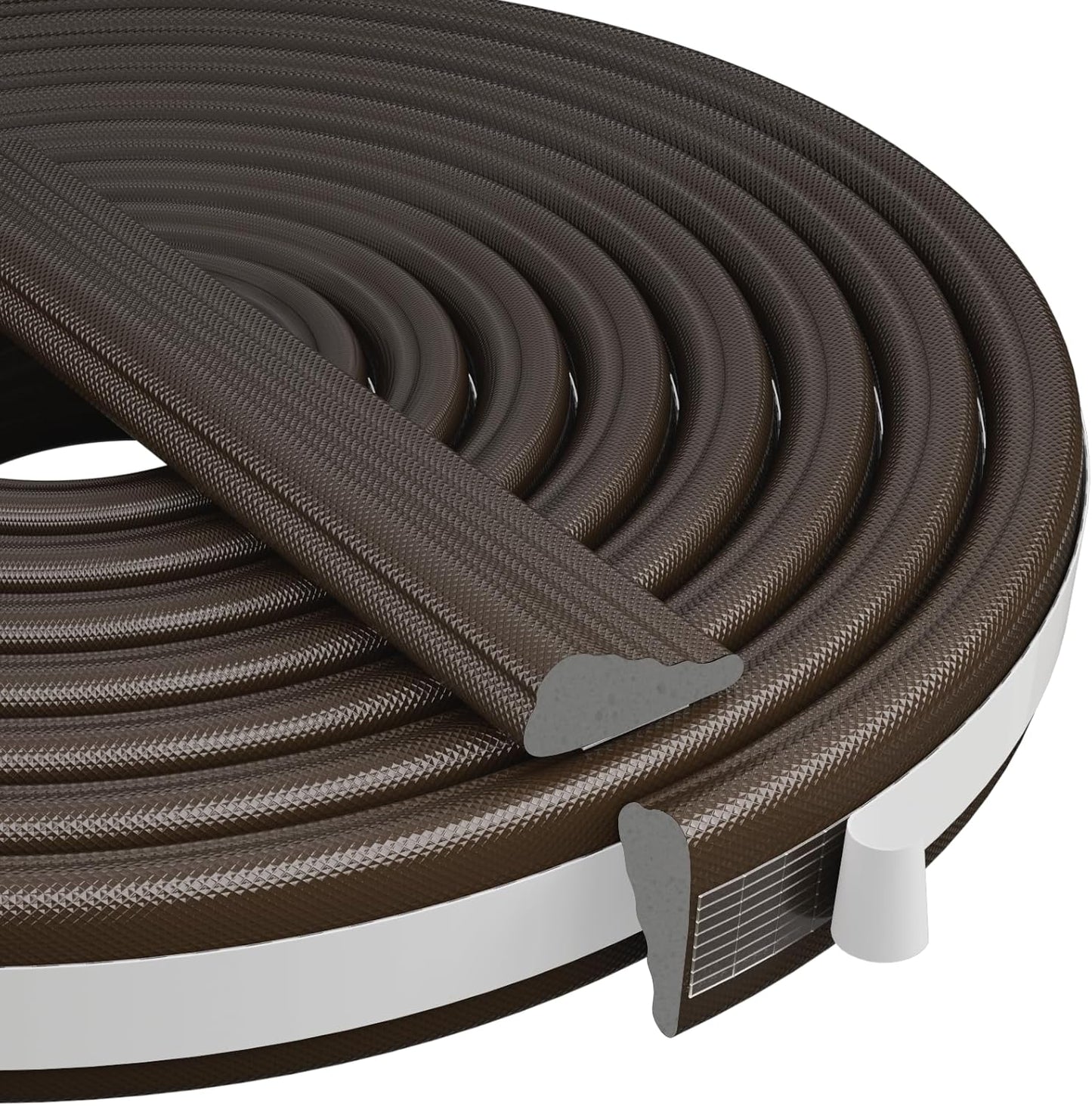 Wedge-Shape Window Weather Stripping Door Frame Seal Strip 196” Brown,Upgrade Black Foam,Soundproofing,Draft Stopper,Winter Insulation,Noise Blocker, Gap Filler for Exterior Front Door Side