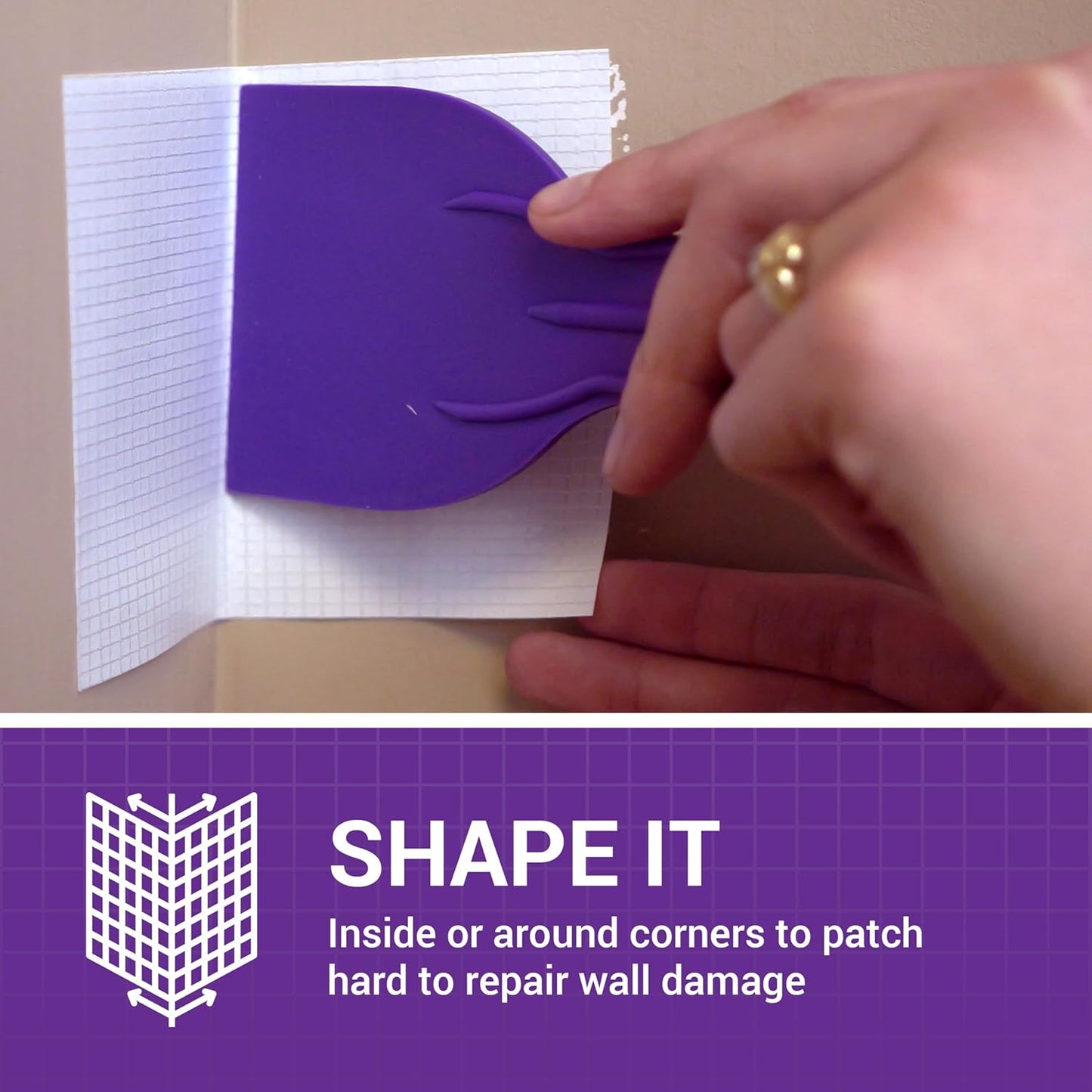 StrongPatch® 6 in. x 6 in. Flexible Self-Adhesive Wall Repair Patch (3-Pack) – Versatile, Cut-to-Fit, Easy Application for Holes, Cracks, and Corners