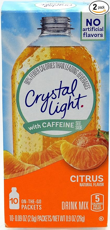 Crystal Light on the Go Energy Citrus, 10 Packets (2-Pack)