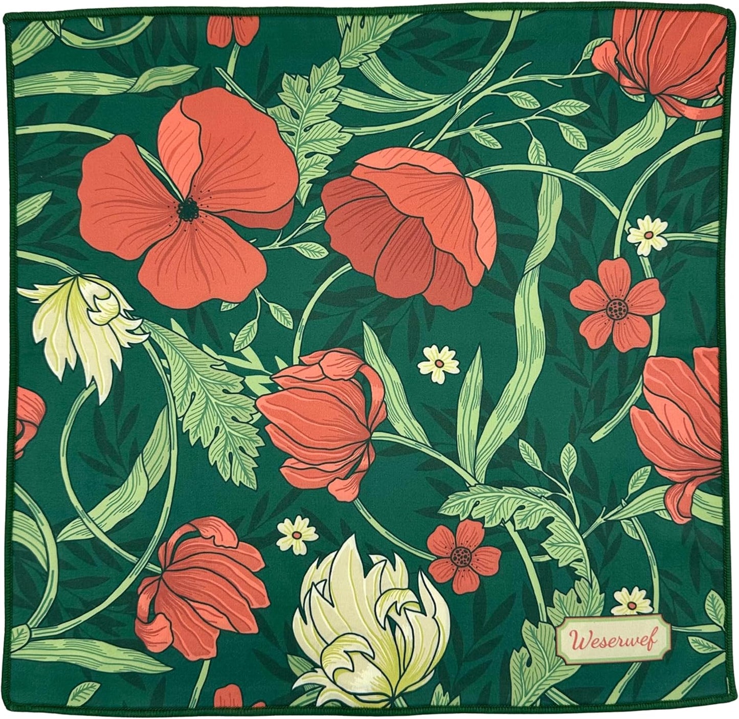 WESERWEF Design Microfiber Glasses Cleaning Cloth – Premium Cleaning Cloth for Eyeglasses, Screens, Tablets, Cameras & Lenses, 12" x 12", Ultra-Soft & Scratch-Free (Garden)