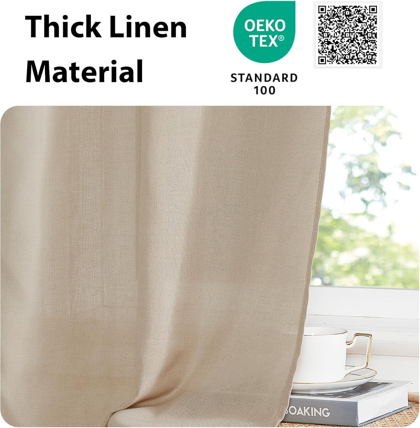 NICETOWN Door Window Curtain - 26 x 40 inches, Sheer Sidelight Blinds for Front Back Door Light Filering Kitchen Curtain Adjustable Window Shades with Bonus Tieback, 1 Piece, Angora