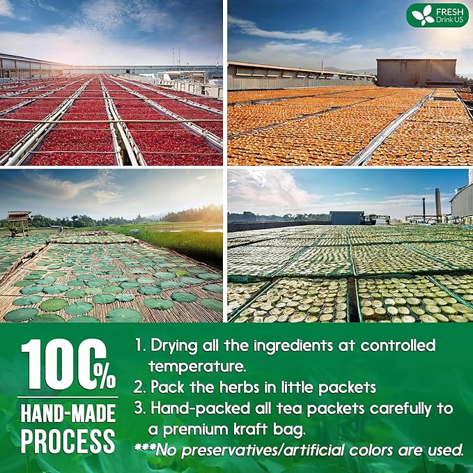 FRESHDRINKUS, 15 Packs of Oil Reducing Tea, Oil Cleansing for Liver, 10 Herbal Ingredients, Traditional Recipe Tea for Liver, 100% Natural, Easy Brewing, Steep Repeatedly (15 Packs)