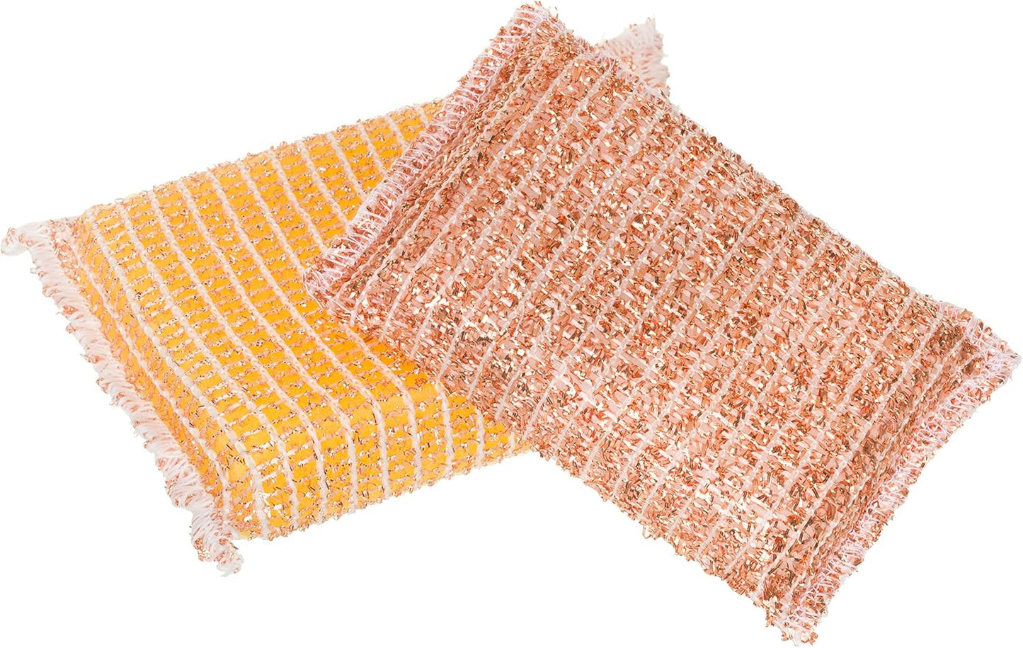 REDECKER Kitchen Woven Copper Sponge, 2-Piece - Abrasive Scrubber, Cleans Stainless Steel Appliances, Pots and Pans, Auto Parts and More, Machine Washable - Copper Cleaning Sponge