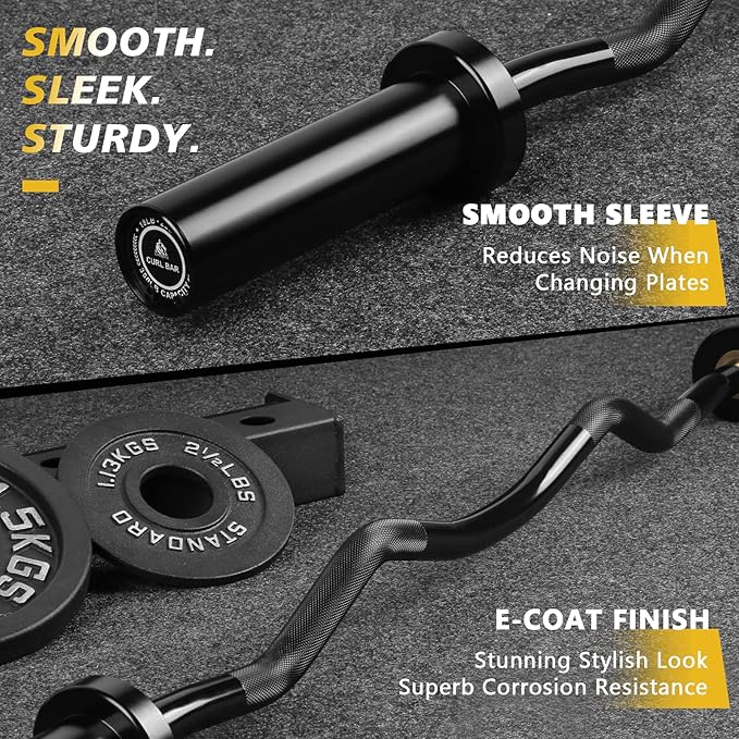 LIONSCOOL Premium 4ft/4.9ft/6ft Barbell for Strength Training and Olympic Weightlifting, 2 Inch Bar for Squats, Curls, Deadlifts, Presses, Hip Thrusts, 350lbs/500lbs/700lbs Weight Capacity