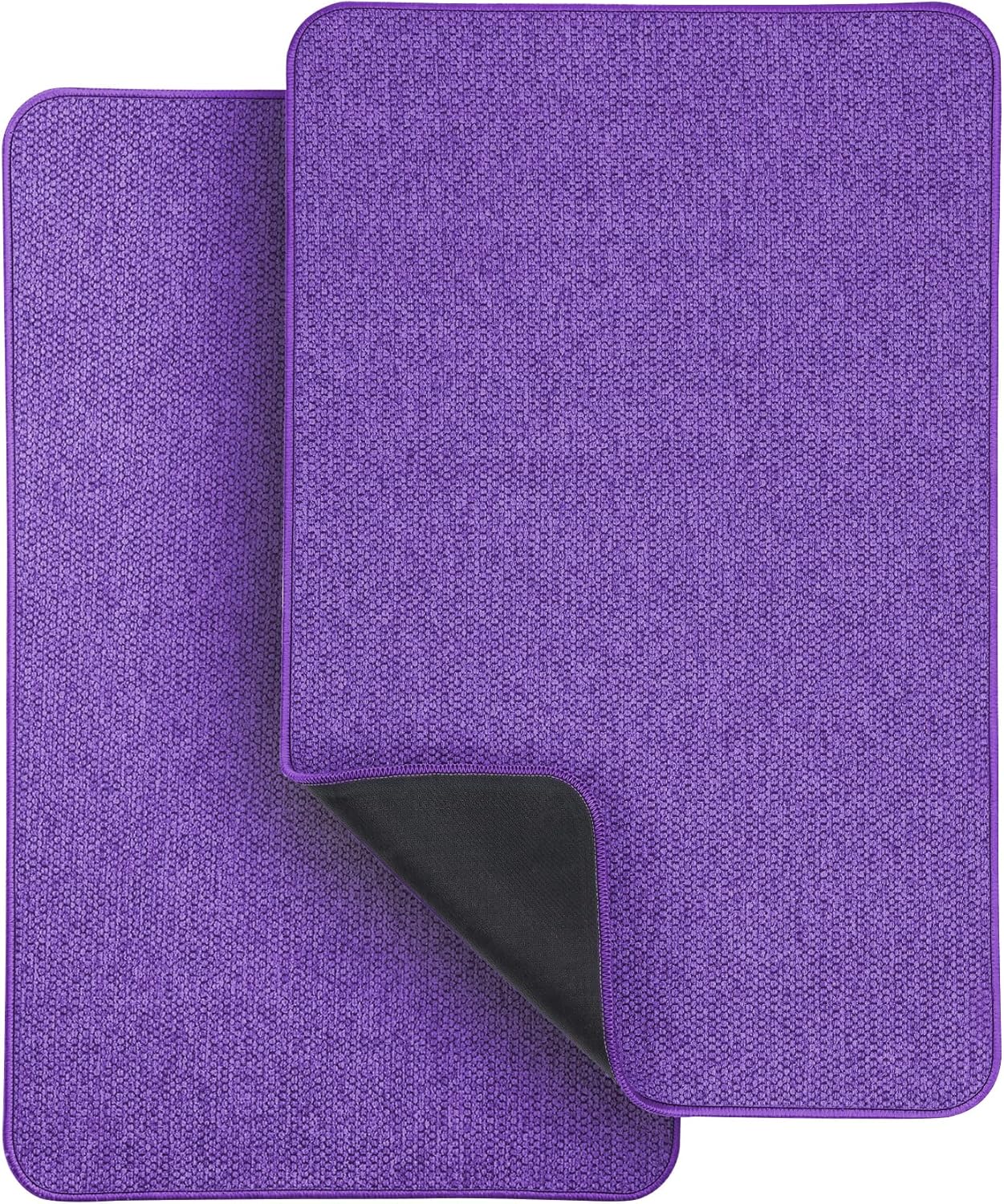 Bath Mat,Ultra Thin Bathroom Rugs,Rubber Bath Mats for Bathroom,No Slip Bath Rugs,Quick Dry,Machine Washable,Low Pile,Absorbent,Shower Outside,Sink,Home Decor Accessories.Purple,1'5"x2'3"(2 Pack)