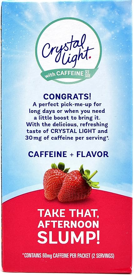 Crystal Light On The Go Wild Strawberry With Caffeine Drink Mix, 10-Packet Box (Pack of 20)
