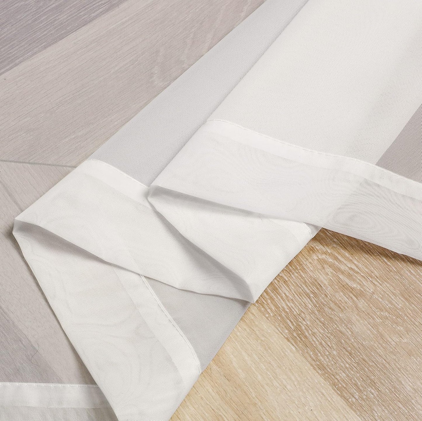 Chyhomenyc Ivory Sheer Scarf Valances for Windows 216 Inch Extra Long, Window Scarf Drapes Rod Pocket Backdrop for Wedding Arch Draping/Party/Canopy Bed/Living Room, 2PC, 18 Feet Length