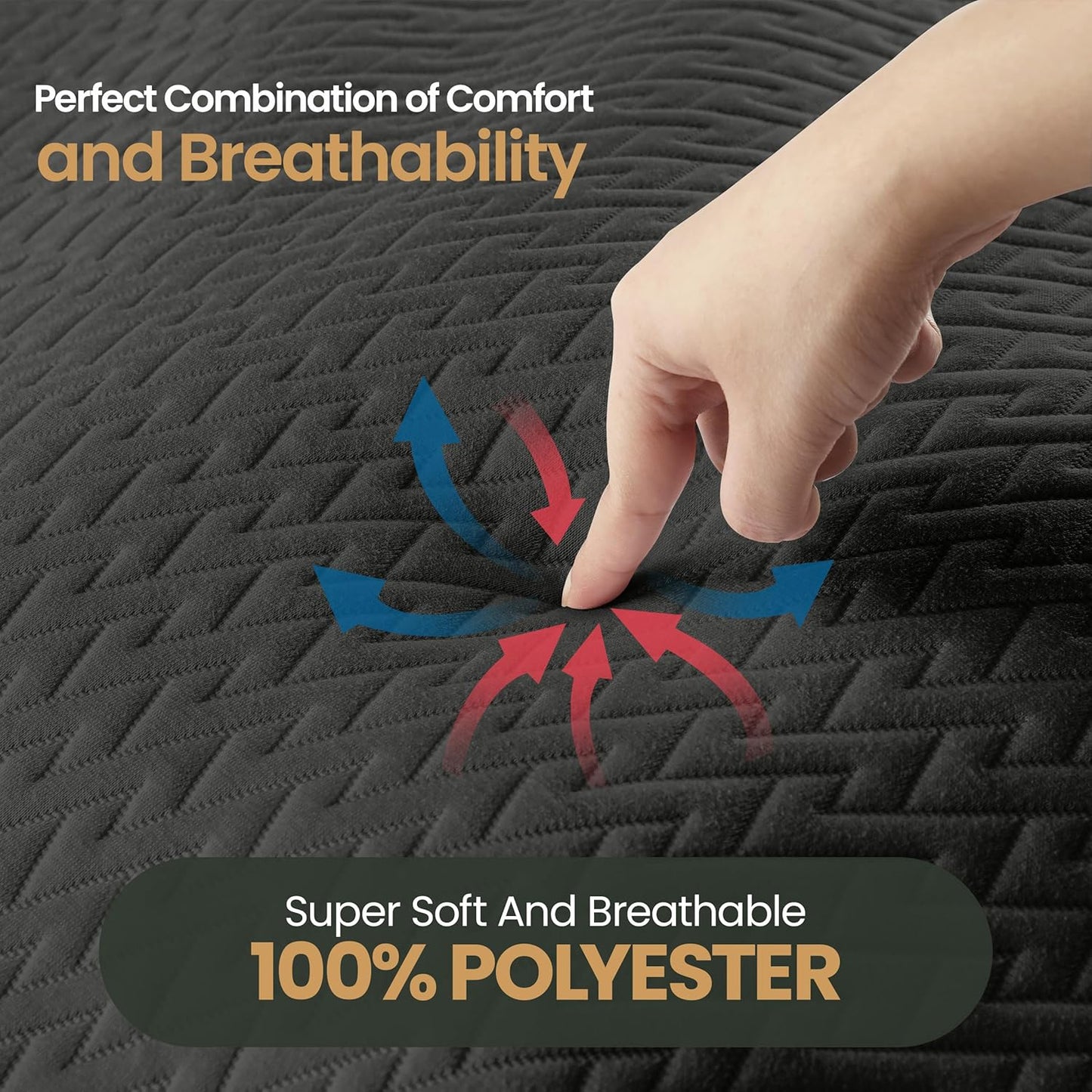 Utopia Bedding Waterproof Mattress Protector California King Size (Gray), Premium 3D Air Soft Fabric Mattress Cover, Fits 17 Inches Deep, Breathable, Fitted Style with Stretchable Pockets