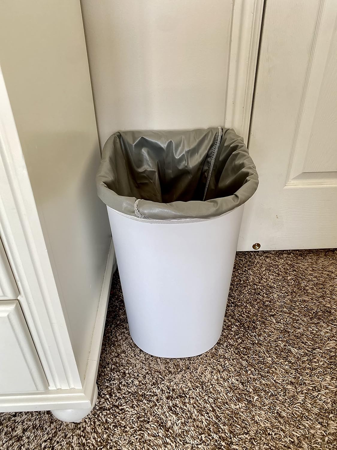 ALVABABY 2 Pack Reusable Diaper Pail Liner for Cloth Diaper,Rubbish Bag,Laundry,Fits for 13.3 Gallon Trash Can and Diaper Pails,Kitchen Garbage Cans Black +Gray PL-B2629