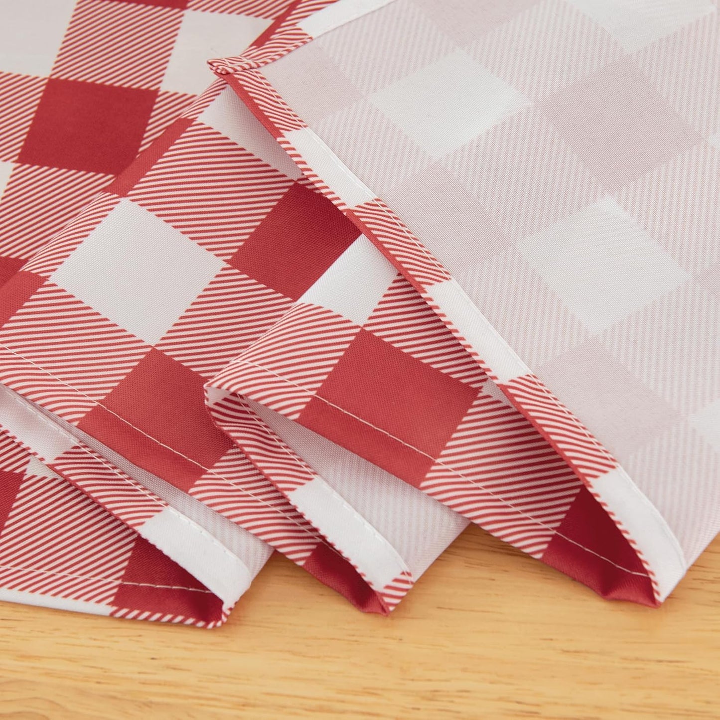 Classic Gingham Tablecloth Fabric - Oblong 58x120 Water Resistant Chequered Pattern Table Cloth for Indoor/Outdoor Use - Tabletop Cover for Birthday, Picnics, Gardens, and Parties