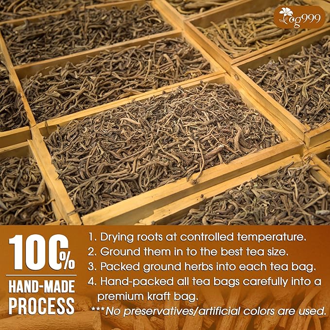 TOG999, Premium 120 Ashwagandha Root Tea Bags, 100% Natural & Pure from Ashwagandha Root. No Sugar, No Caffeine, No Gluten, Vegan.