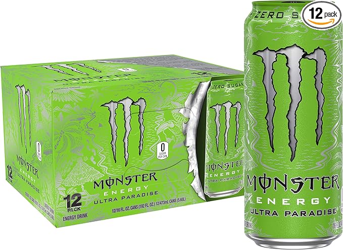 Monster Energy Ultra Paradise, Sugar Free Energy Drink, 16 Ounce (Pack of 12)