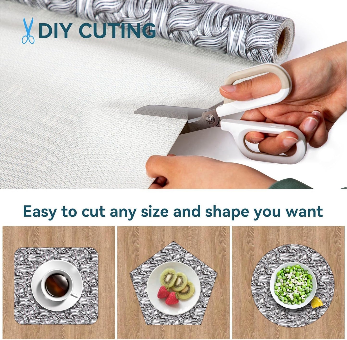 2 Rolls 12 x 120 Inch Shelf Liner for Kitchen Cabinets Non Adhesive Kitchen Drawer Liner, Waterproof Shelf Liner Durable Anti-Slip for Kitchen Cabinets Shelf Liner