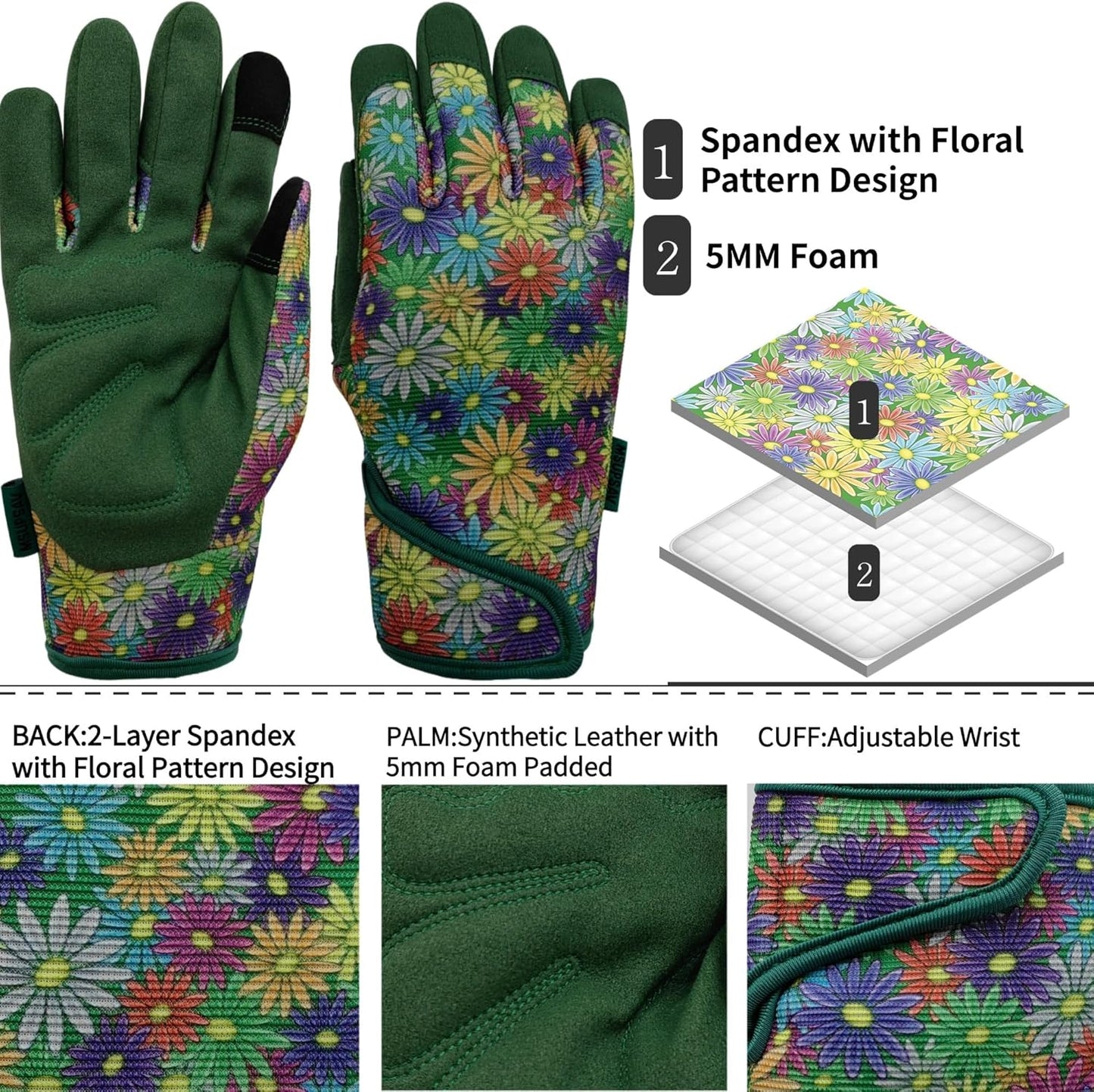 Thorn Proof&Puncture Resistant Gardening Gloves with Grip,Garden Gloves for Women, Leather Work Gloves,Gifts