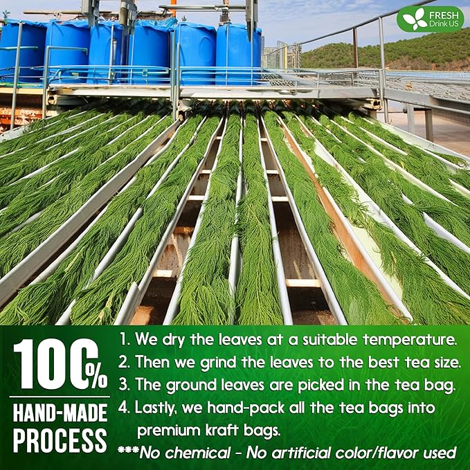 FreshDrinkUS, Premium 75 Horsetail Leaf Tea Bags, 100% Natural & Pure from Horsetail Loose Leaves Herbal Tea. Made with Natural Material Tea Bags. No Sugar, No Caffeine, No Gluten, Vegan.