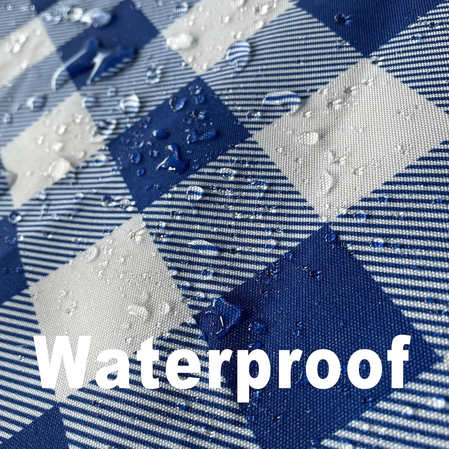 Waterproof Plaid Tablecloth Fabric - Round 108 Inch Classic Gingham Checker Table Cloth for Indoor/Outdoor Use - Buffalo Table Cover for Picnics, BBQs, and Parties
