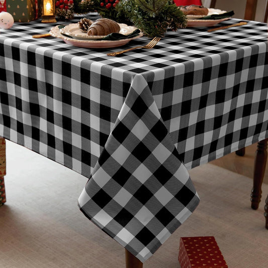 Classic Gingham Buffalo Tablecloth Fabric - Oblong 58x144 Inch Water Proof Checkered Table Cloth for Indoor Outdoor - Table Cover for Birthday, Picnics, BBQs, and Parties