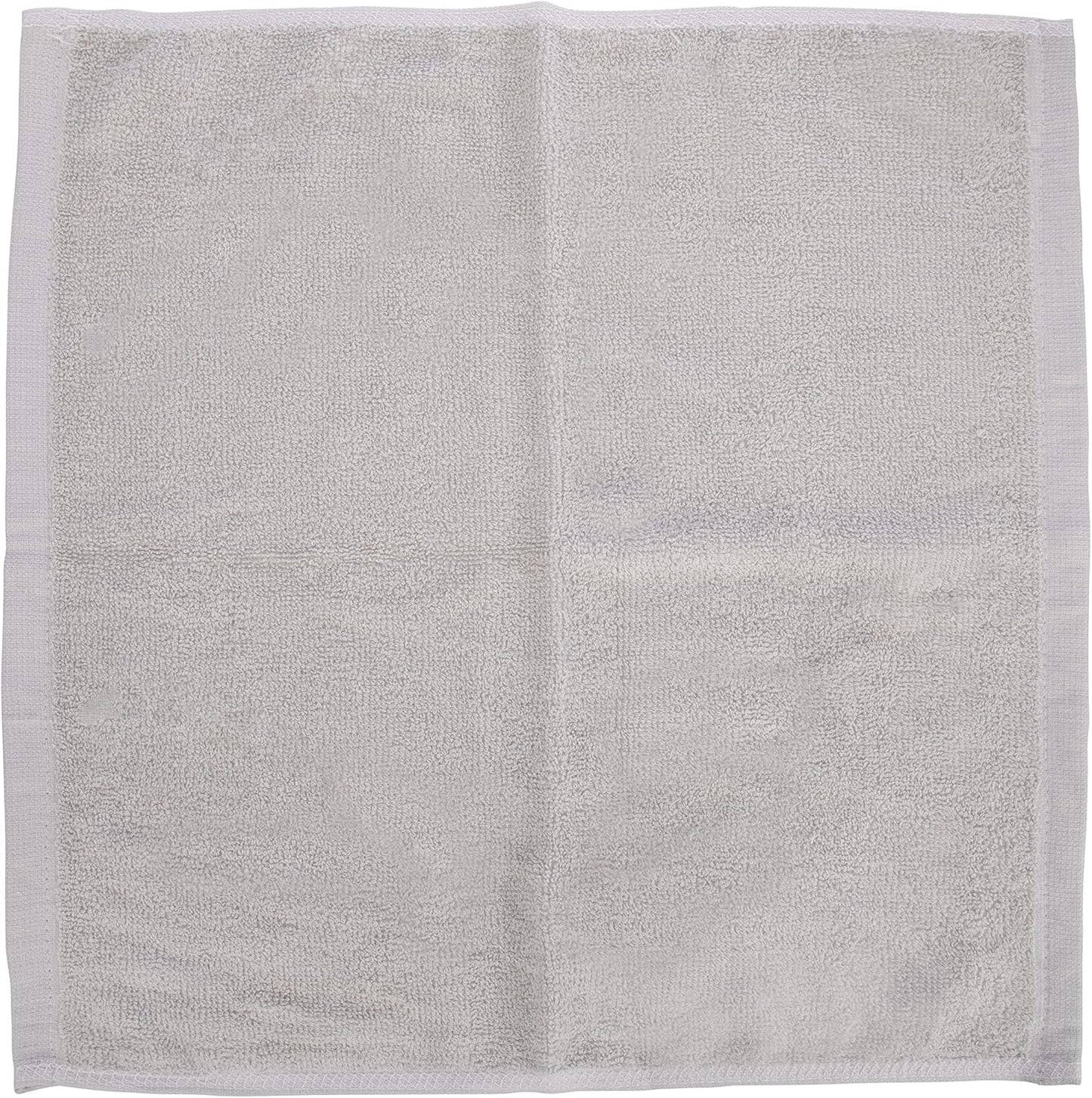 Superio Cotton Terry Washcloths Grey Towels 100% Cotton Cleaning Cloth 16" Rags Wash Clothes for Body and Face, Spa Towels, Multi Purpose (6, 16"x16")