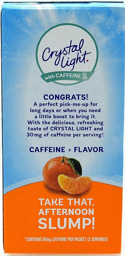 Crystal Light On The Go Citrus With Caffeine Drink Mix, 10-Packet Box (Pack of 26)