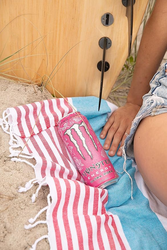Monster Energy Ultra Rosa, Sugar Free Energy Drink, 16 Ounce (Pack of 24)