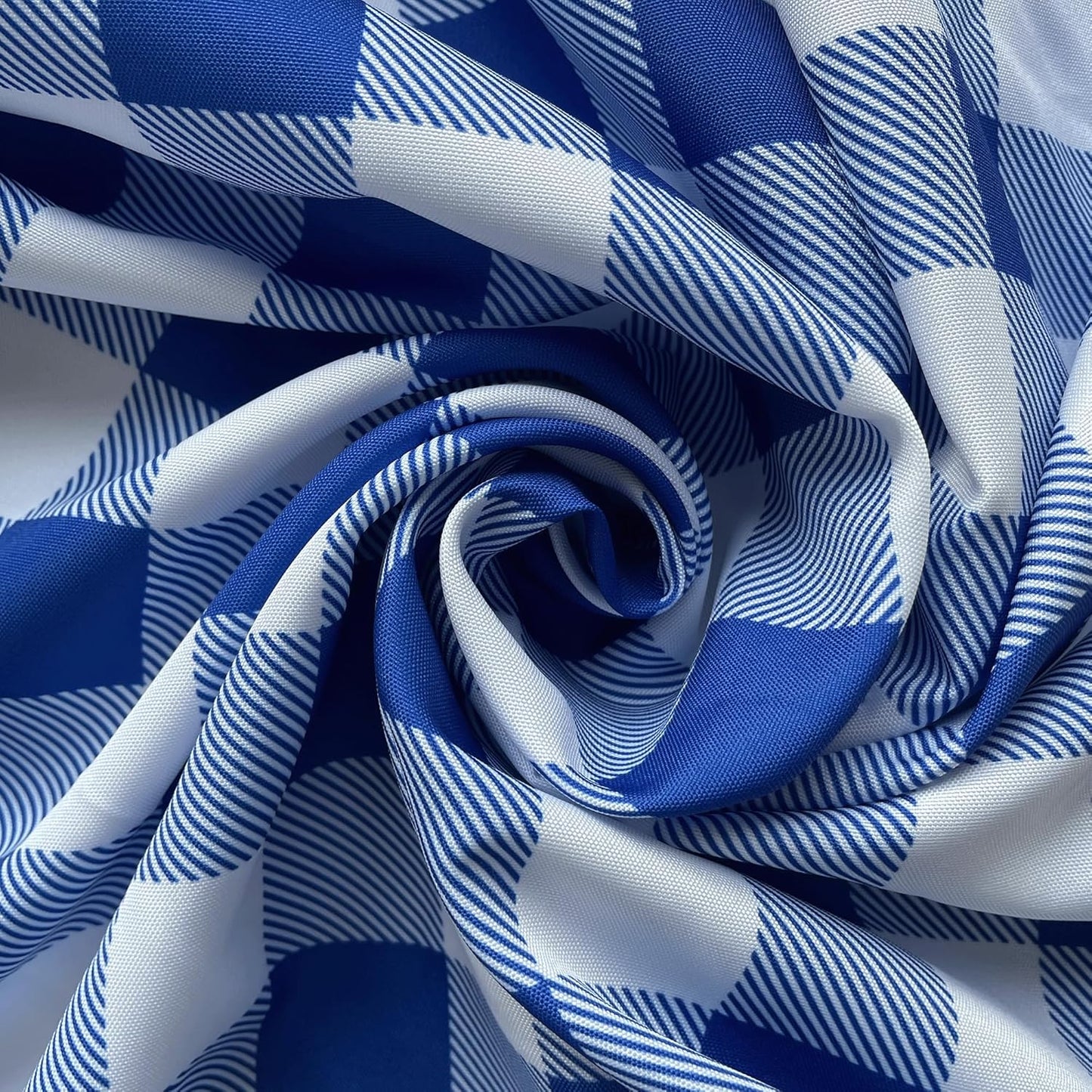 Waterproof Plaid Tablecloth Fabric - Round 58 Inch Classic Gingham Checker Table Cloth for Indoor/Outdoor Use - Buffalo Table Cover for Picnics, BBQs, and Parties