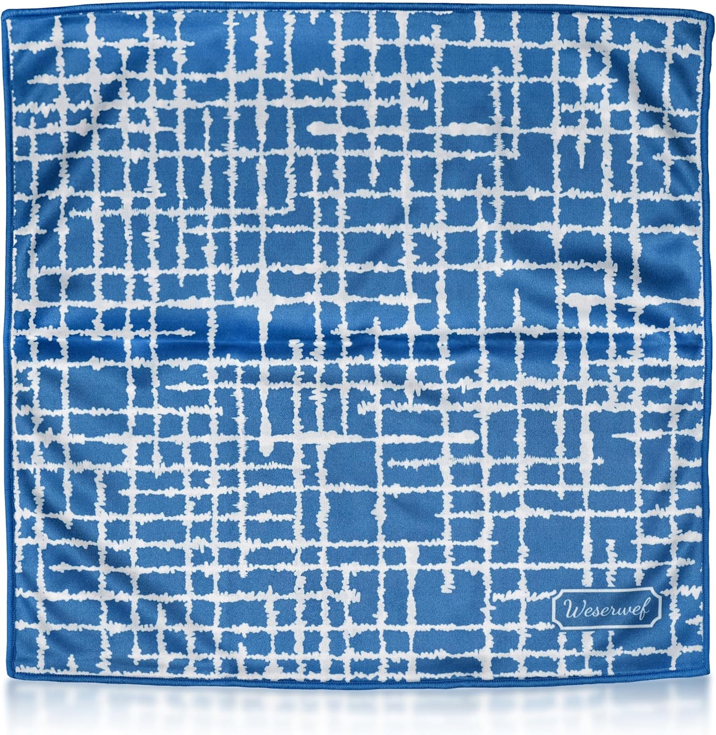 WESERWEF Design Microfiber Glasses Cleaning Cloth – Premium Cleaning Cloth for Eyeglasses, Screens, Tablets, Cameras & Lenses, 12" x 12", Ultra-Soft & Scratch-Free (Blue)