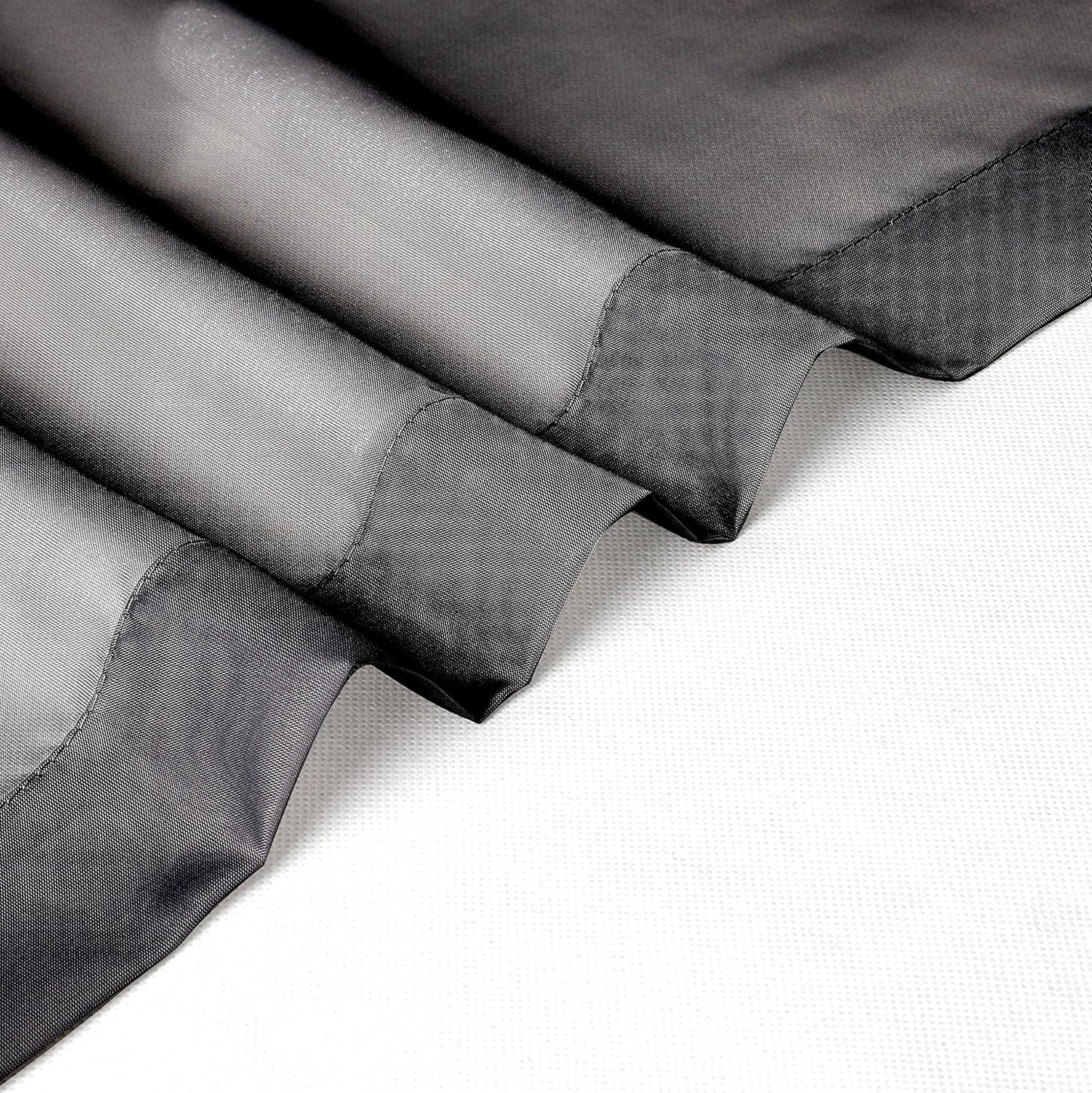 Chyhomenyc Black Sheer Scarf Valances for Windows 216 Inch Extra Long, Window Scarf Drapes Rod Pocket Backdrop for Wedding Arch Draping/Party/Canopy Bed/Living Room, 2PC, 18 Feet Length