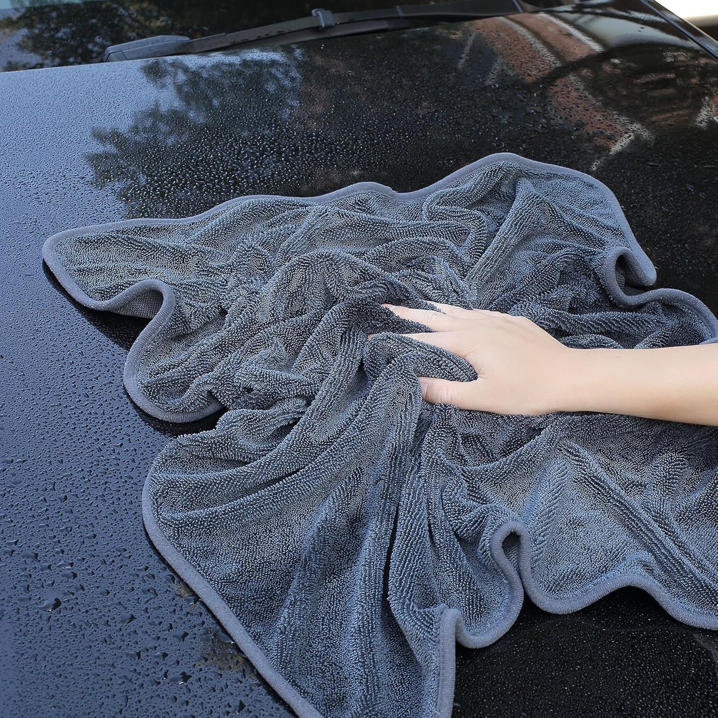 JOYMOOP Microfiber Towels for Cars, 63" x 29.5" Car Drying Towel, Dark Gray Reusable Car Towel, Quick Drying Car Car Microfiber Cleaning Cloth for RVs, SUVs, Trucks