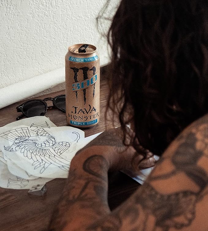 Monster Energy Java 300 Triple Shot Robust Coffee, French Vanilla, 15 Fl Oz (Pack of 12)